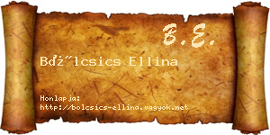Bölcsics Ellina névjegykártya